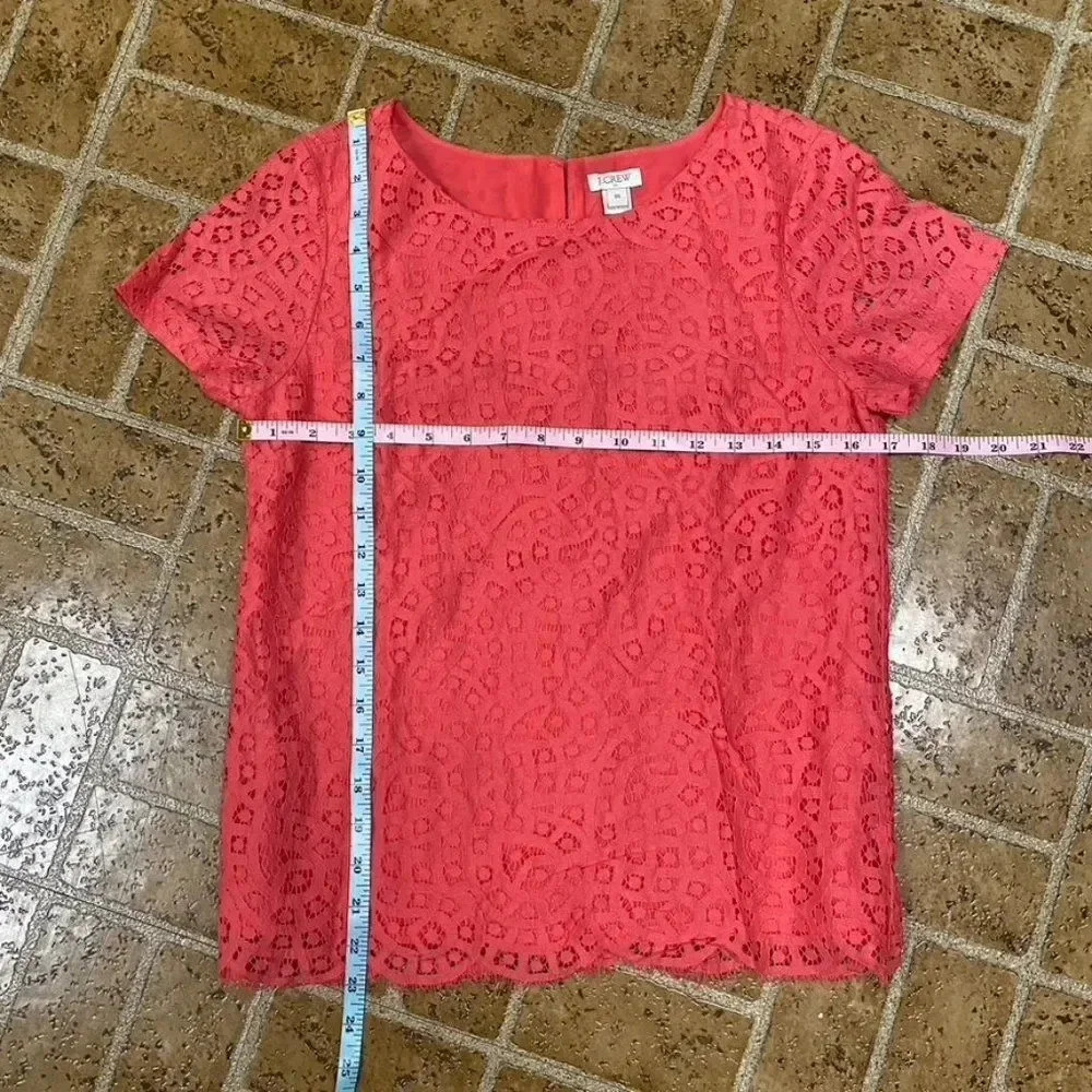 J. Crew Coral Lace Top - Picture 14 of 14